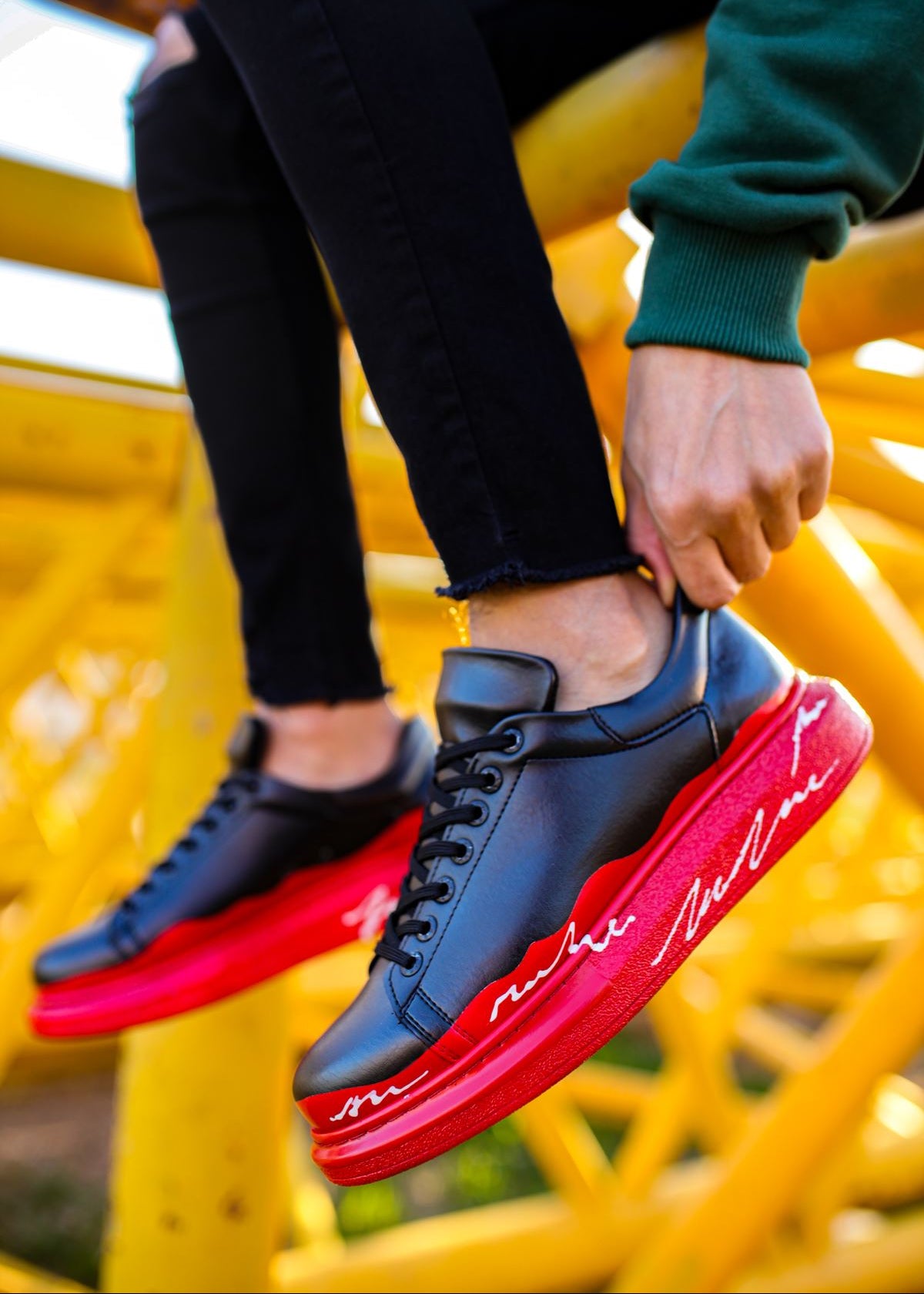 Hand-Painted Customized Sneakers for Men by Apollo Moda | Ember Fade