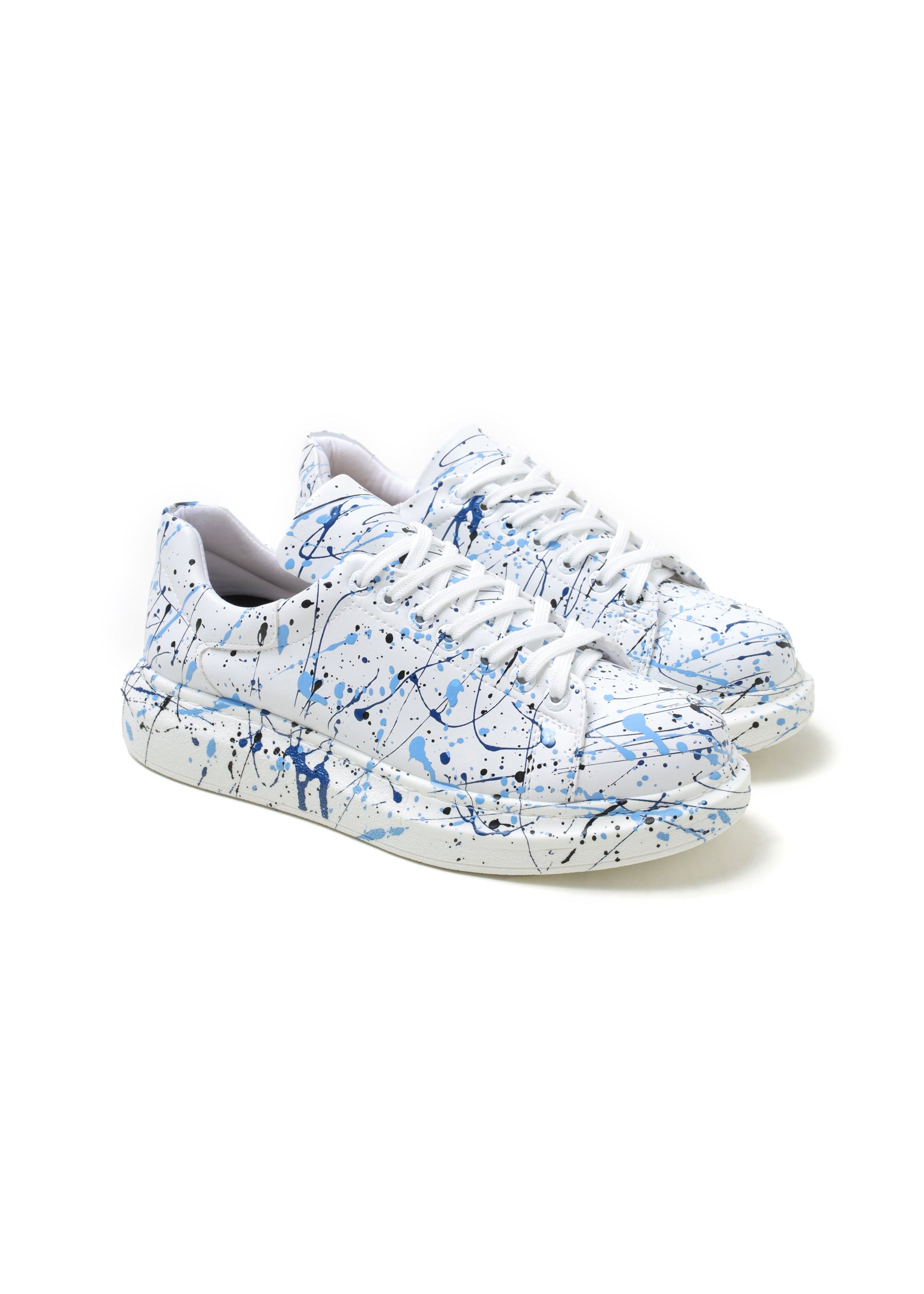 Hand-Painted Customized Sneakers for Men by Apollo Moda | Stardust Sky Blue