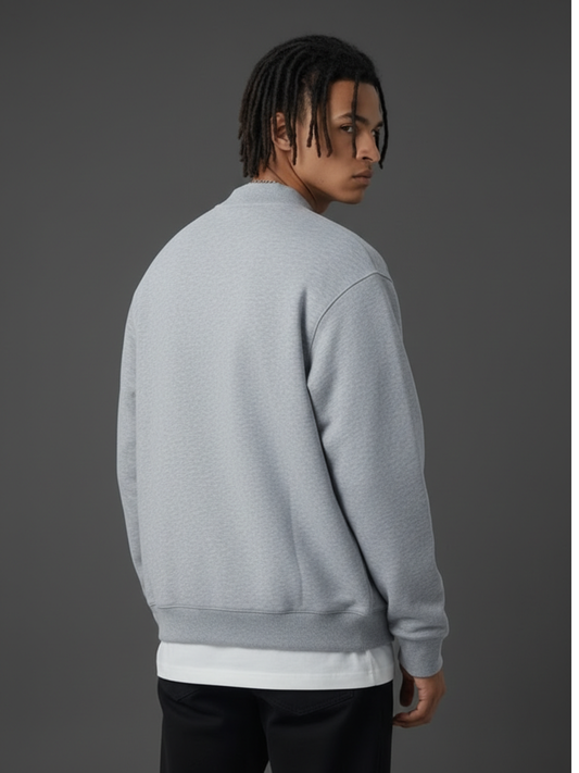 Apollo Grey Fleece Zip-Up Baseball Jacket