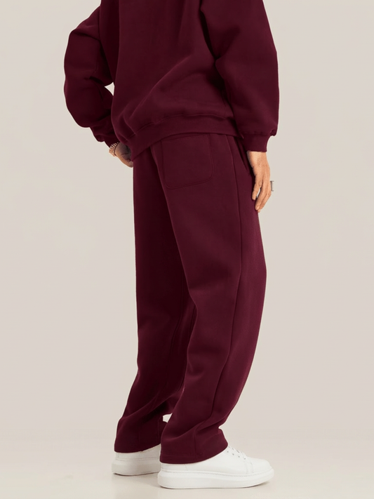 Fleece Oversized Bordeaux Sweatpants