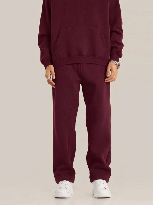 Fleece Oversized Bordeaux Sweatpants