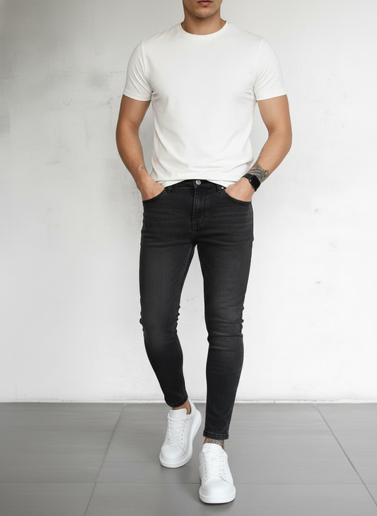Men Slant Pocket Skinny Jeans