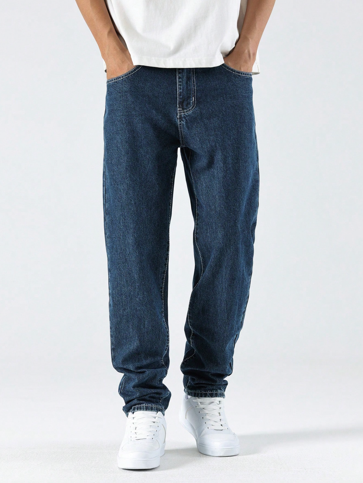 Men's Simple Style Casual Daily Solid Color Jeans