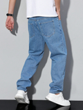 Men's Casual Washed Tapered Leg Jeans