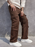 Men's Cotton Flap Pocket Side Cargo Jeans