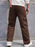 Men's Cotton Flap Pocket Side Cargo Jeans