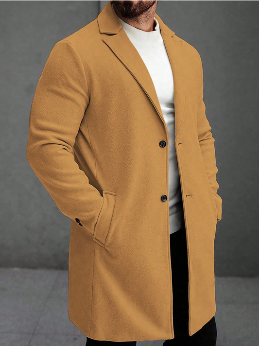 Men’s Double-Breasted Long Coat
