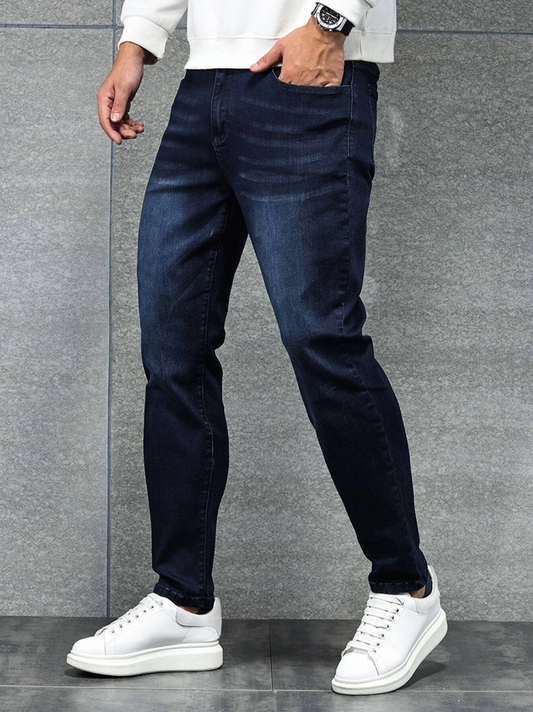 Men Cotton Slant Pocket Jeans