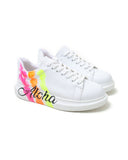 Customized Handpainted Sneakers for Women by Apollo Moda | Aloha Three Stripes